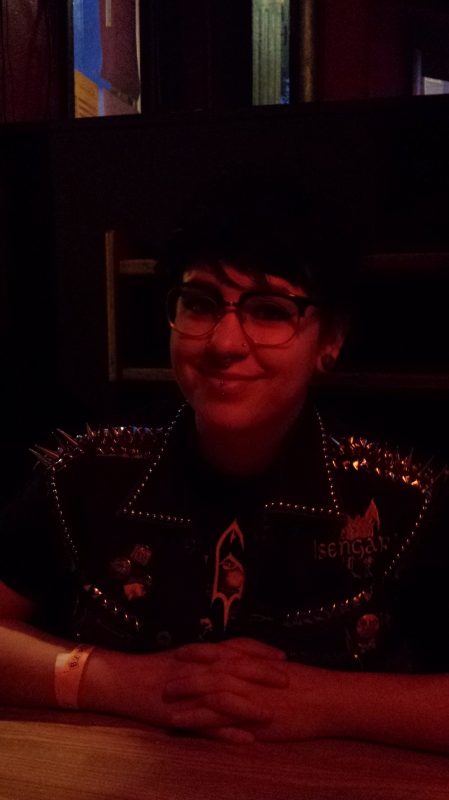The lovely A at the Beat Kitchen, rocking the Emperor shirt